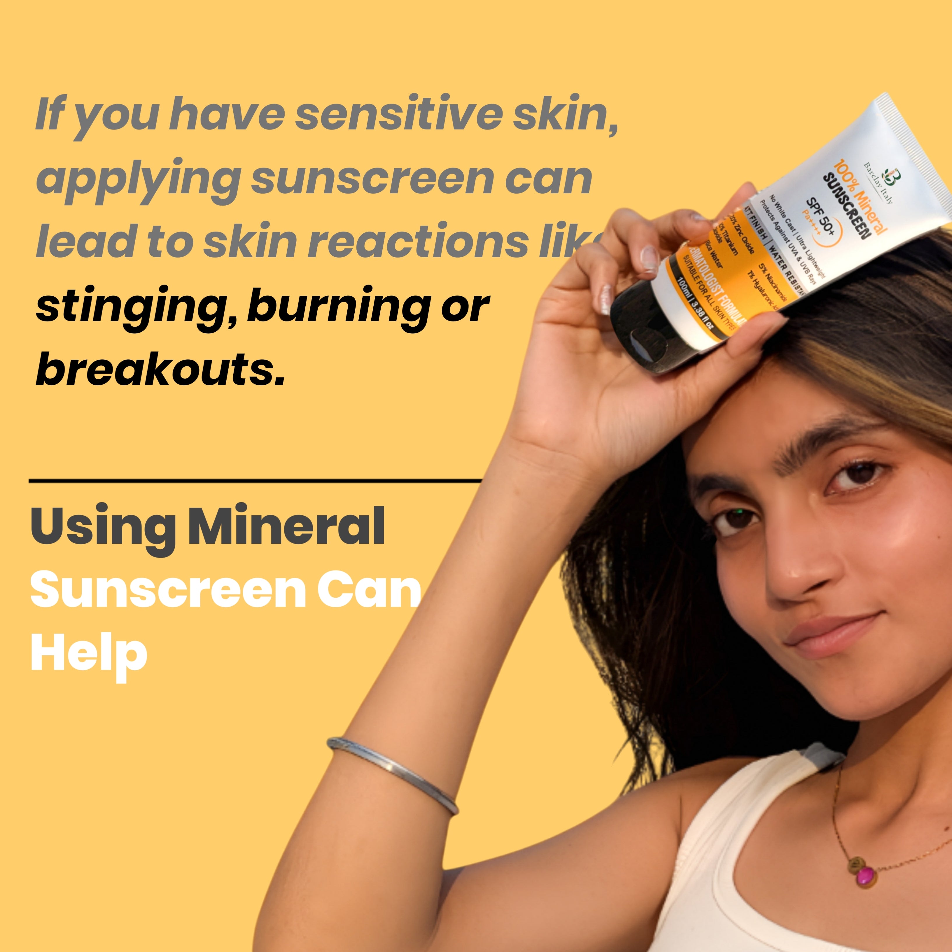 100% Mineral Sunscreen SPF 50+ Oil-Free, Matte, No White Cast
